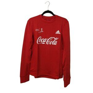 Adidas sz XS Soccer FIFA world cup Qatar Coca Cola long sleeve red sweatshirt Ne